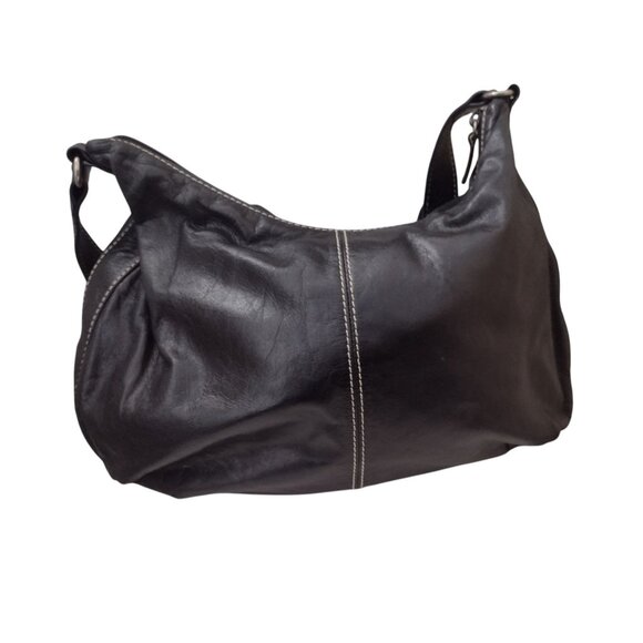 Vtg Etienne Aigner Soft Leather Crossbody Shoulder Bag Purse Black Logo Biker - Picture 4 of 8